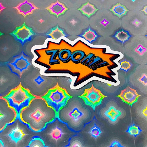 ZOOM Action Bubble Comic Book Vibes Contrast Sticker - Picture 1 of 6